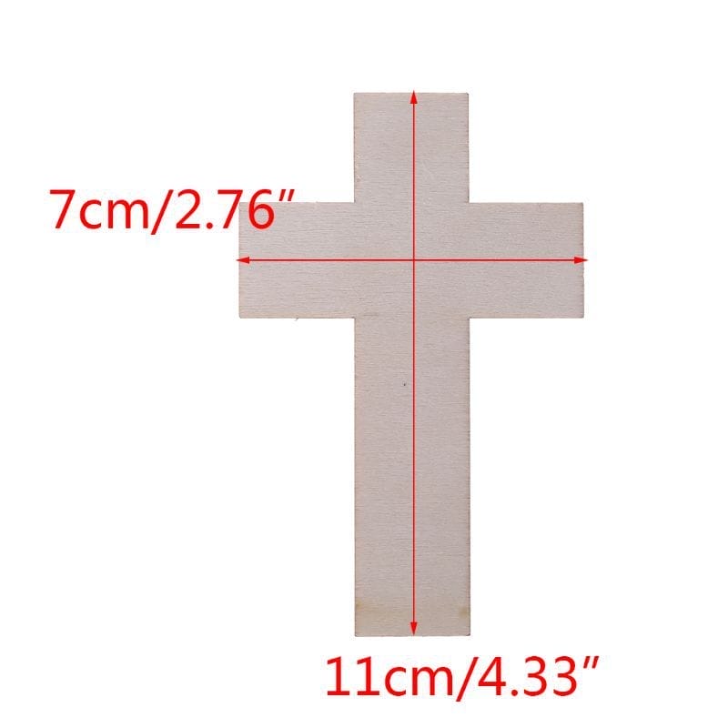 Wooden cross cutout, 11cm x 7cm, eco-friendly craft supply
