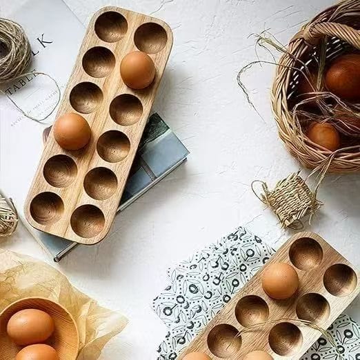 Eco-friendly wooden egg holders: Stylish kitchen storage solution for fresh eggs. Durable, natural wood egg trays.