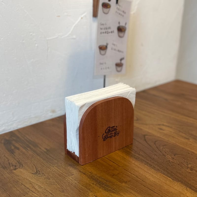 Wooden Napkin Holder: Restaurant-ready wood napkin dispenser, vertical table tissue box stand.