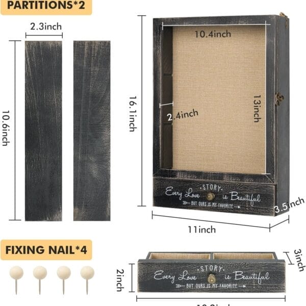 Rustic wooden shadow box with customizable interior, perfect for display and branding. Wholesale options available.
