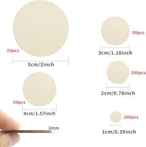 Wholesale unfinished wood circles: Various sizes of customizable wooden discs for crafts.