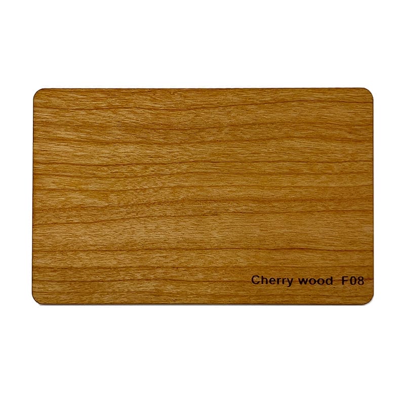 Cherry wood F08 sample: Eco-friendly cherry wood for custom business cards.