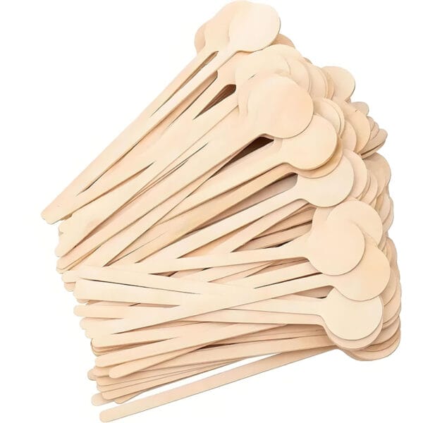 Wholesale biodegradable wooden coffee stirrers with rounded ends. Perfect for cafes and restaurants.