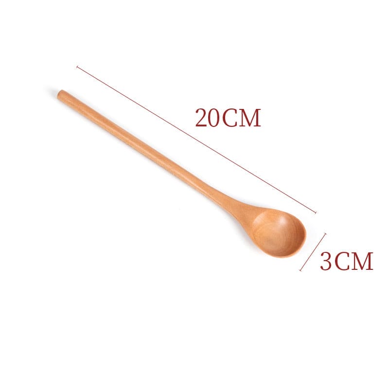 Long Handle Wooden Honey Spoon: 20cm custom wholesale wooden spoon, perfect for honey, jams, or other culinary uses.