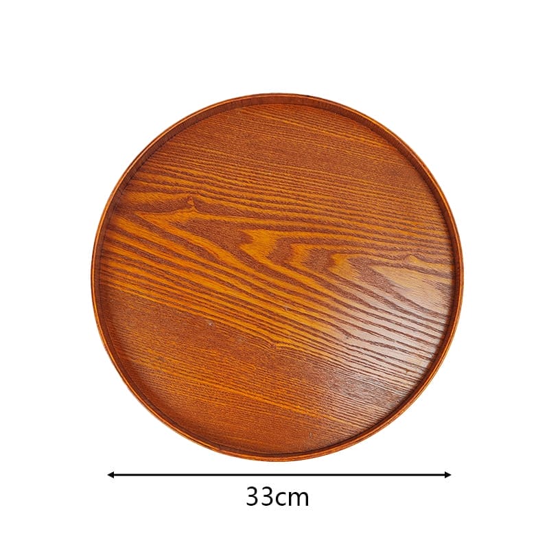 33cm Custom Round Wooden Tray: A beautiful, round wooden serving tray perfect for fruit, snacks, or decorative display.