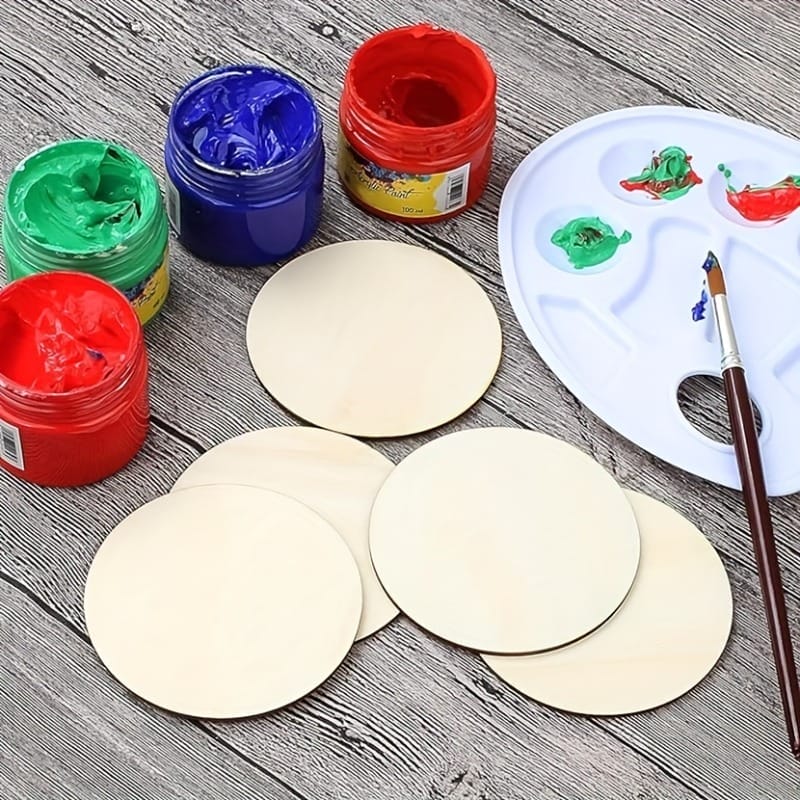 Wholesale Wood Circles: Natural wood discs, perfect for crafting and painting projects. Includes multiple sizes.