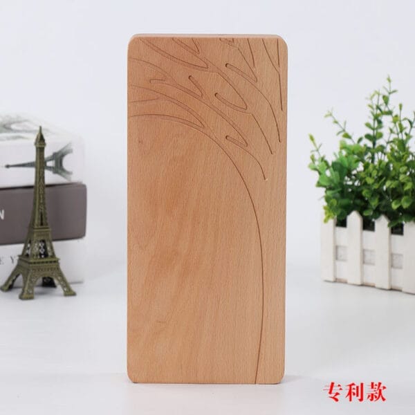 Custom Wood Plaque: Blank, engraved-ready wooden plaque with a carved tree design, perfect for crafts and DIY projects.