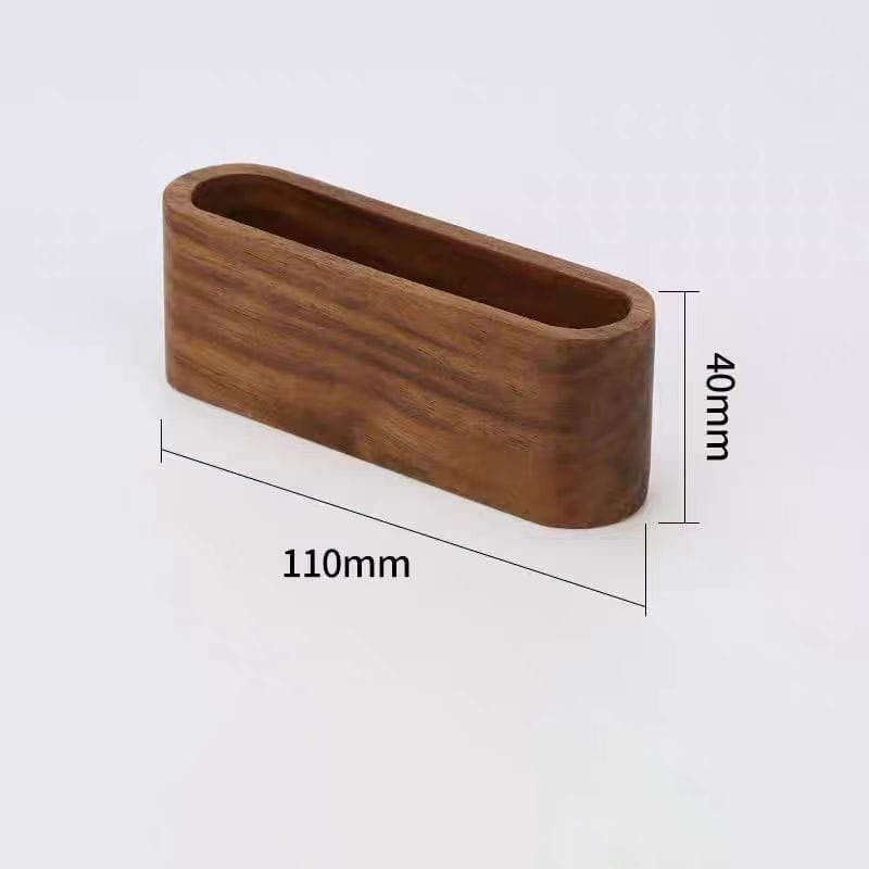 Wholesale Black Walnut Wooden Business Card Holder: Sleek, 110mm x 40mm black walnut wood business card holder for desk organization.