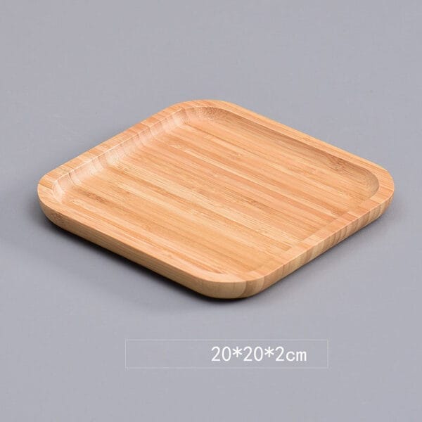 Custom Wooden Gift Tray: 20x20x2cm light bamboo square serving tray, perfect for gifts or home decor.