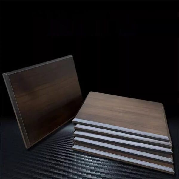 Walnut Wooden Plaque Blanks: Stack of custom-made wholesale wooden plaques, ready for personalization.