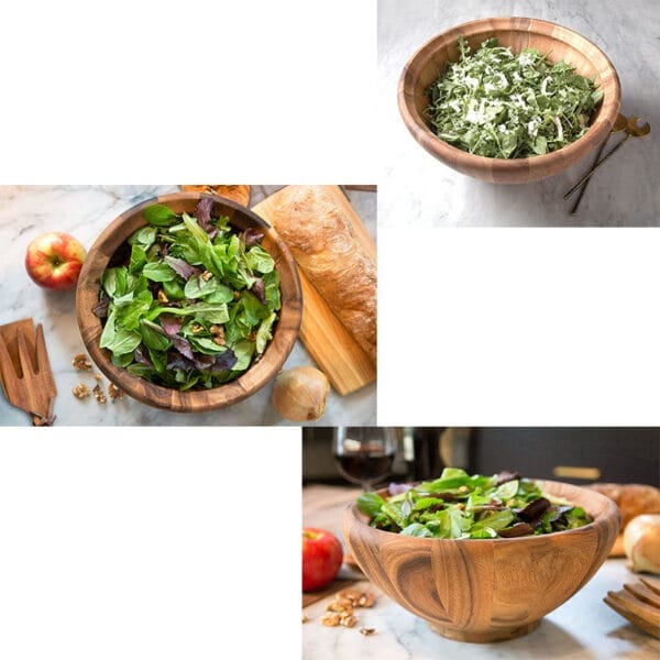 Large Olive Wood Salad Bowls: Rustic, handcrafted bowls perfect for serving salads. Wholesale and custom options available.