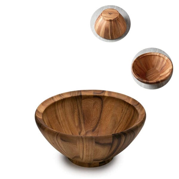 Large Olive Wood Salad Bowl: Handcrafted, spacious wooden serving bowl perfect for salads and more.