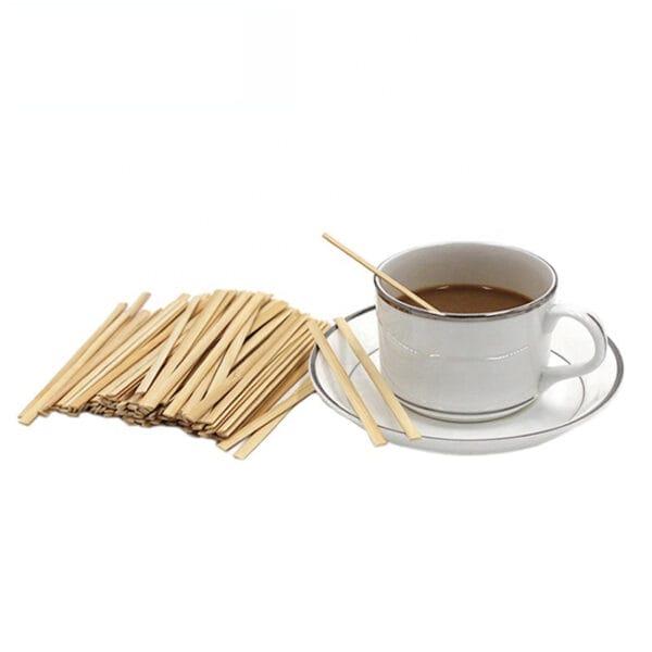 Bulk bamboo coffee stirrers: Eco-friendly disposable wooden stirrers for coffee, tea, and more. Wholesale available.