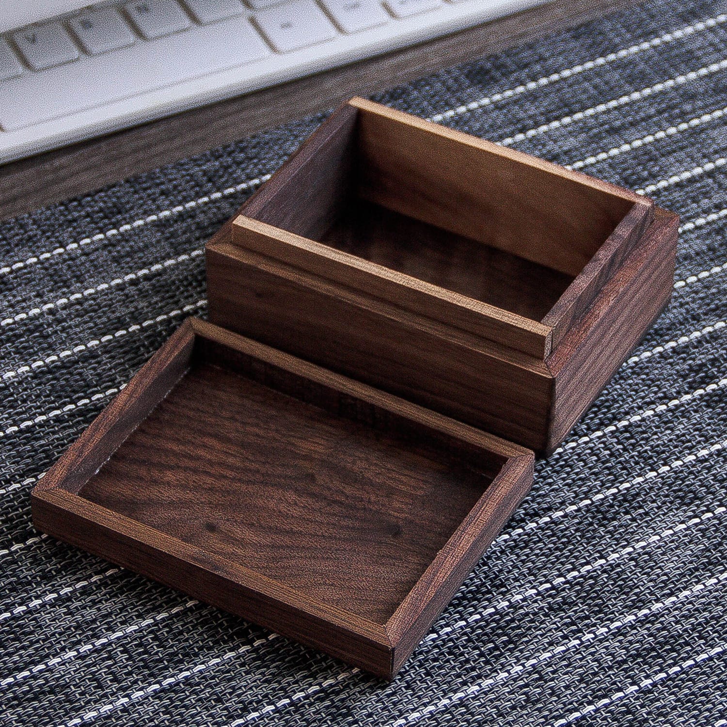 Custom Wooden Trinket Box: Square, laser-engraved wooden storage box, perfect for jewelry or small keepsakes.