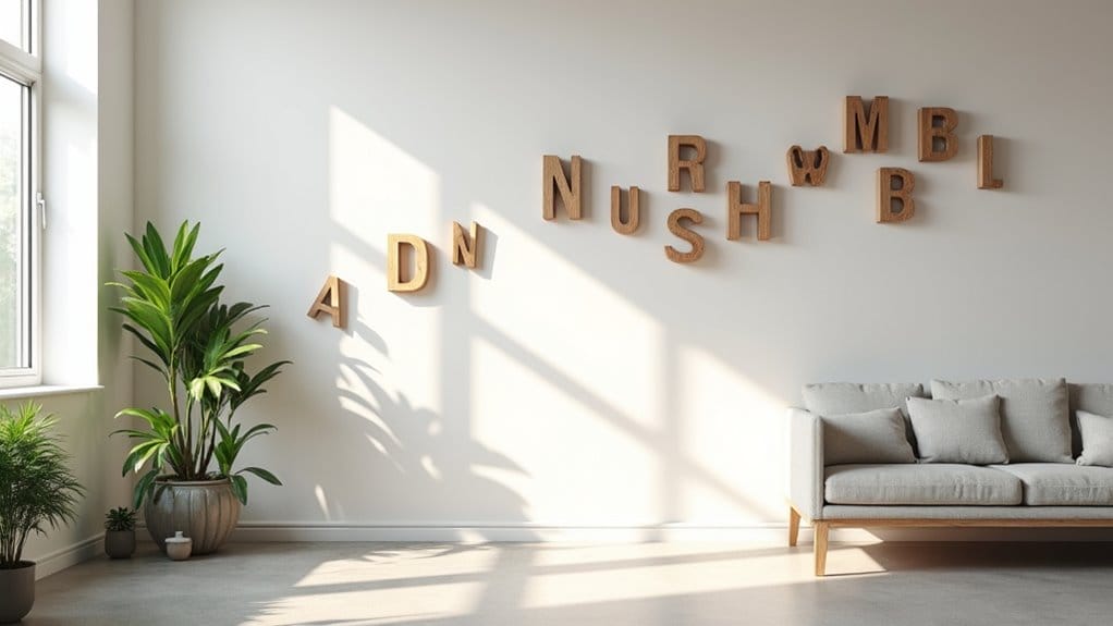 wooden letters decor