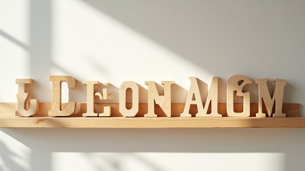 wooden letters decor