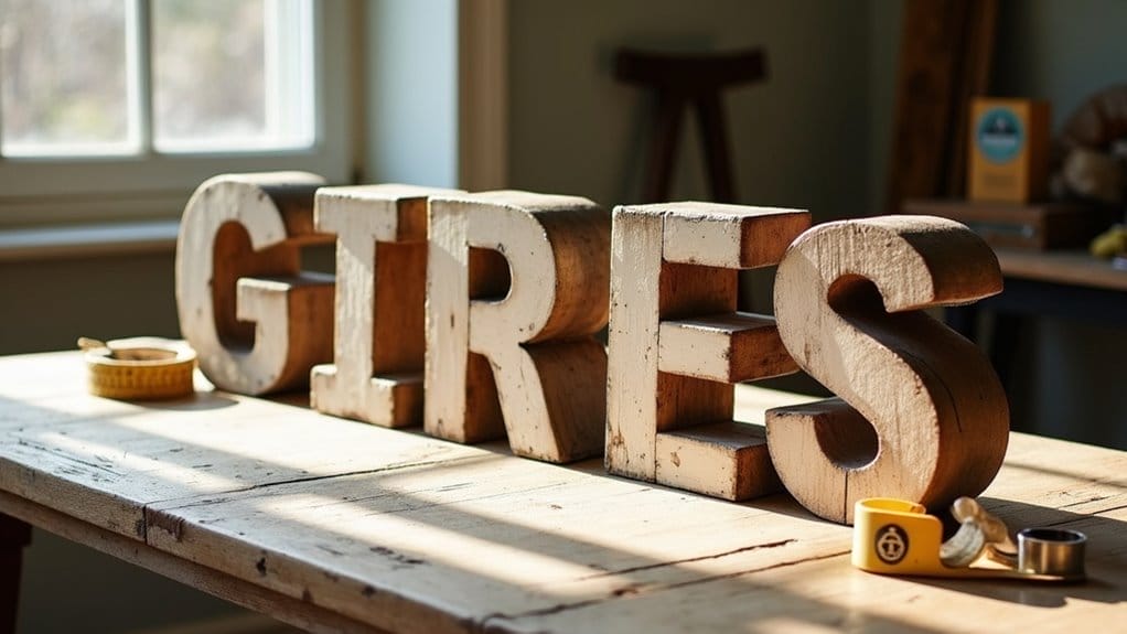 wooden letters decor