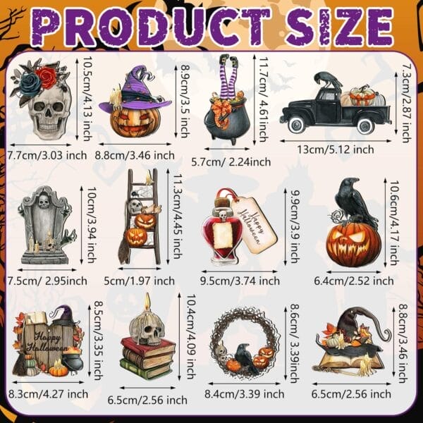 Bulk Wooden Halloween Tree Hanging Decorations: Rustic pumpkin and ghost cutouts for yard decor