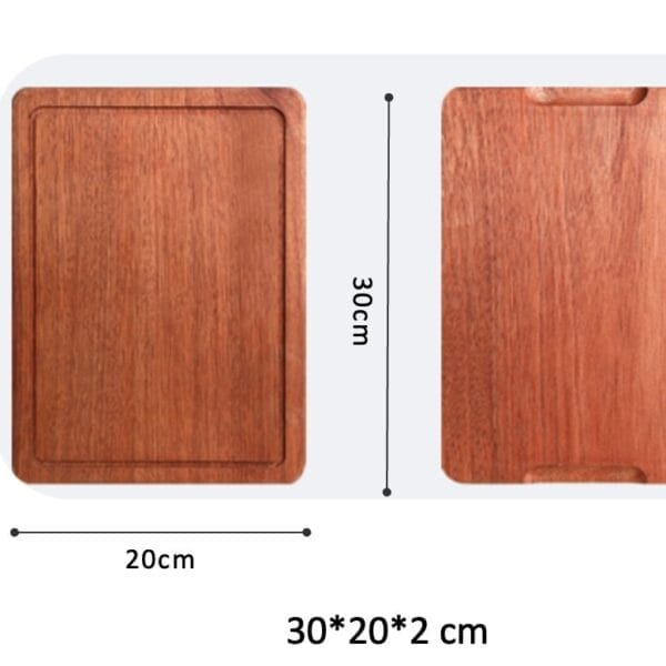 Large 30x20cm acacia wood cutting board; perfect for serving or food prep. Durable and stylish kitchen accessory.
