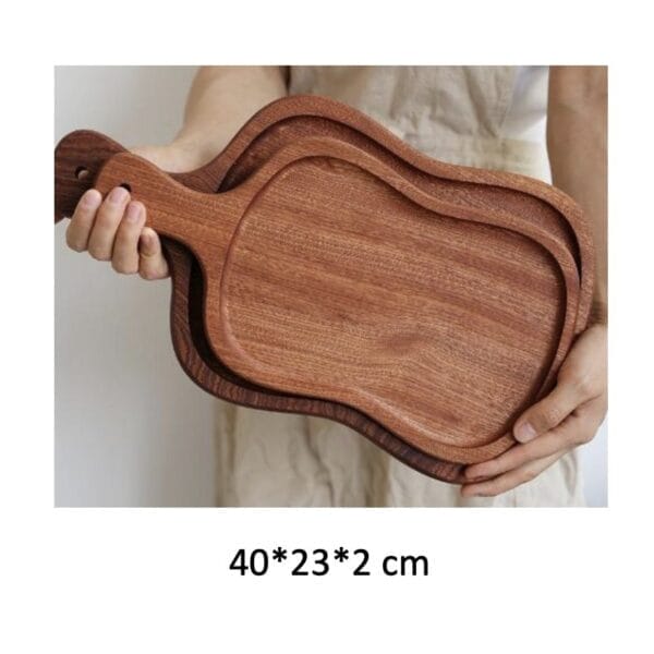 Mini Charcuterie Boards: Set of two natural wenge wood cutting boards, perfect for restaurants and hotels. Wavy shape with handles.