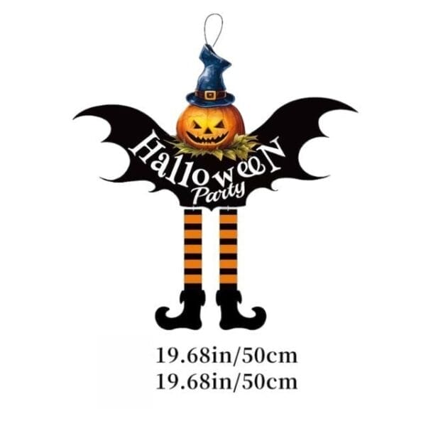 Wholesale Custom Outdoor Hanging Halloween Decorations: Wooden Ghost & Pumpkin Porch Sign for yard and party