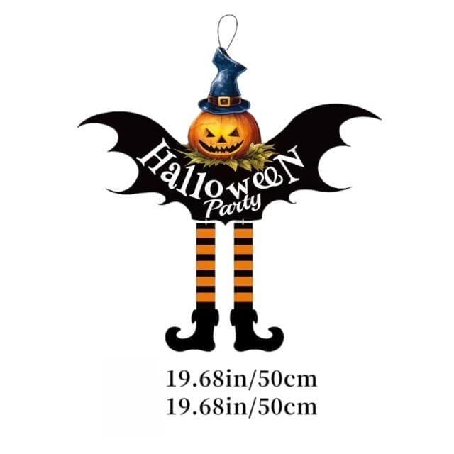 Wholesale Custom Outdoor Hanging Halloween Decorations: Wooden Ghost & Pumpkin Porch Sign for yard and party