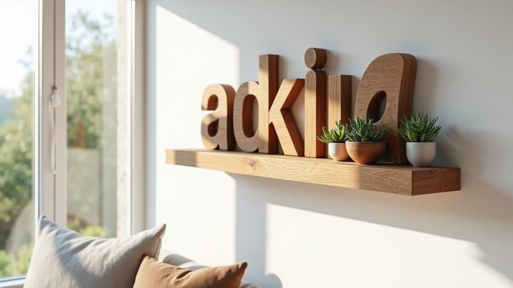 wooden letters decor