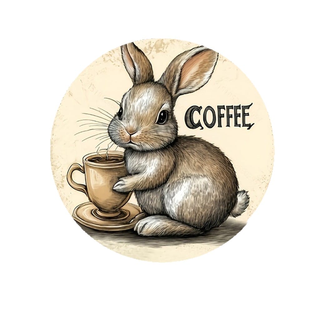 Bunny Coffee Mug: Cute rabbit enjoying a cup of coffee. Perfect gift for animal and coffee lovers.