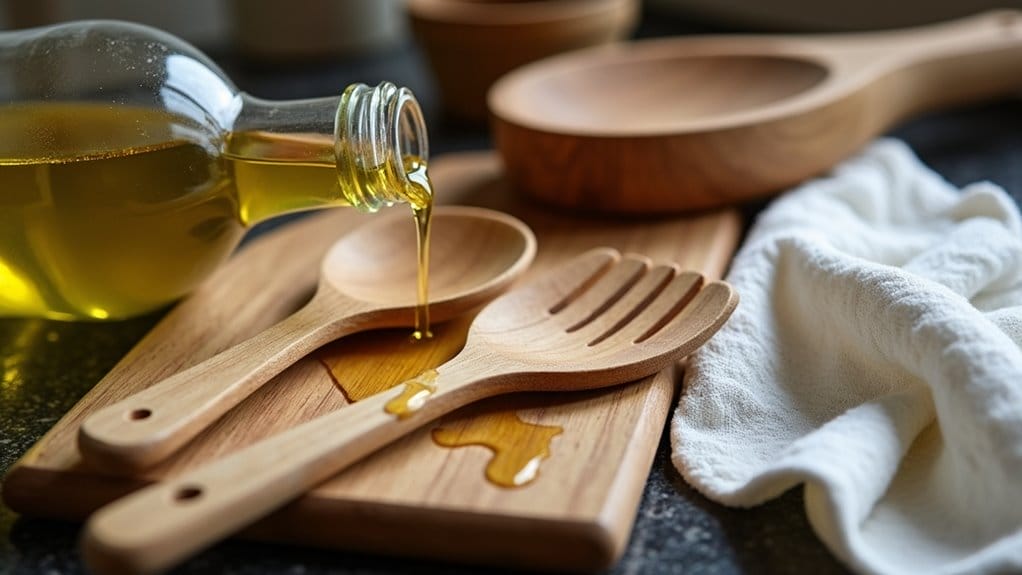 how to oil wooden utensils