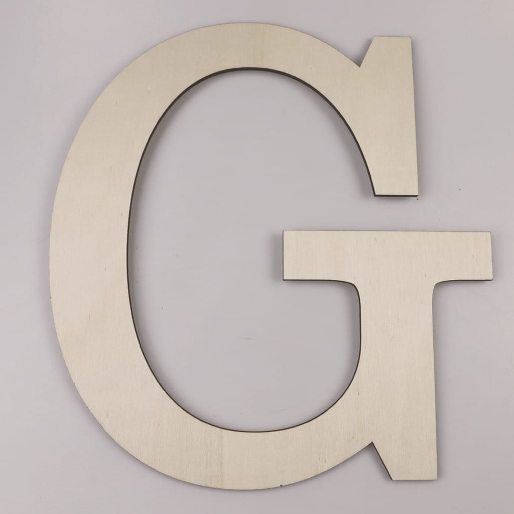 Wooden Letter G - Unfinished wooden letter for crafts and home decor projects.