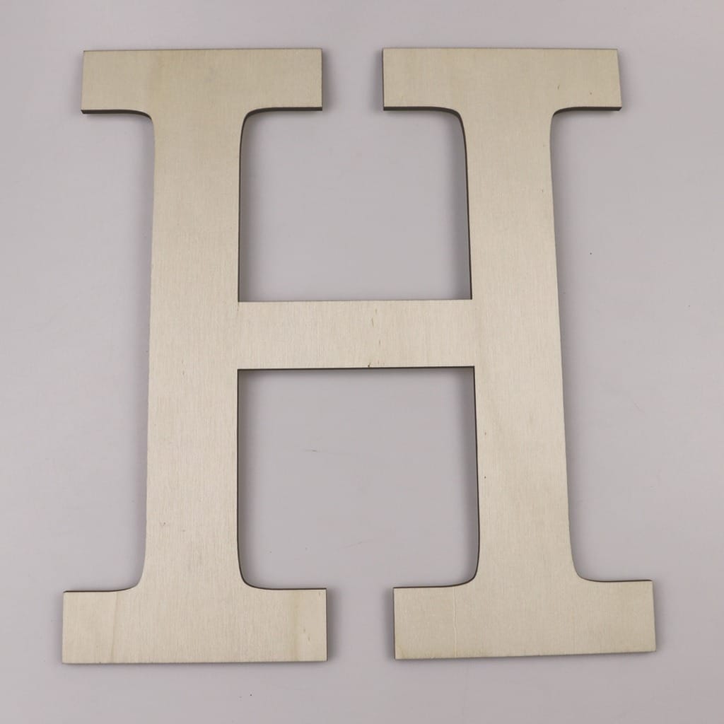 Wooden Letter H for crafts and home decor. Unfinished wooden letters perfect for painting and decorating.