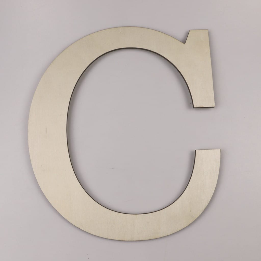 Wooden Letter C for wall decor, custom nursery letters. Made of wood, perfect for personalized home decoration.