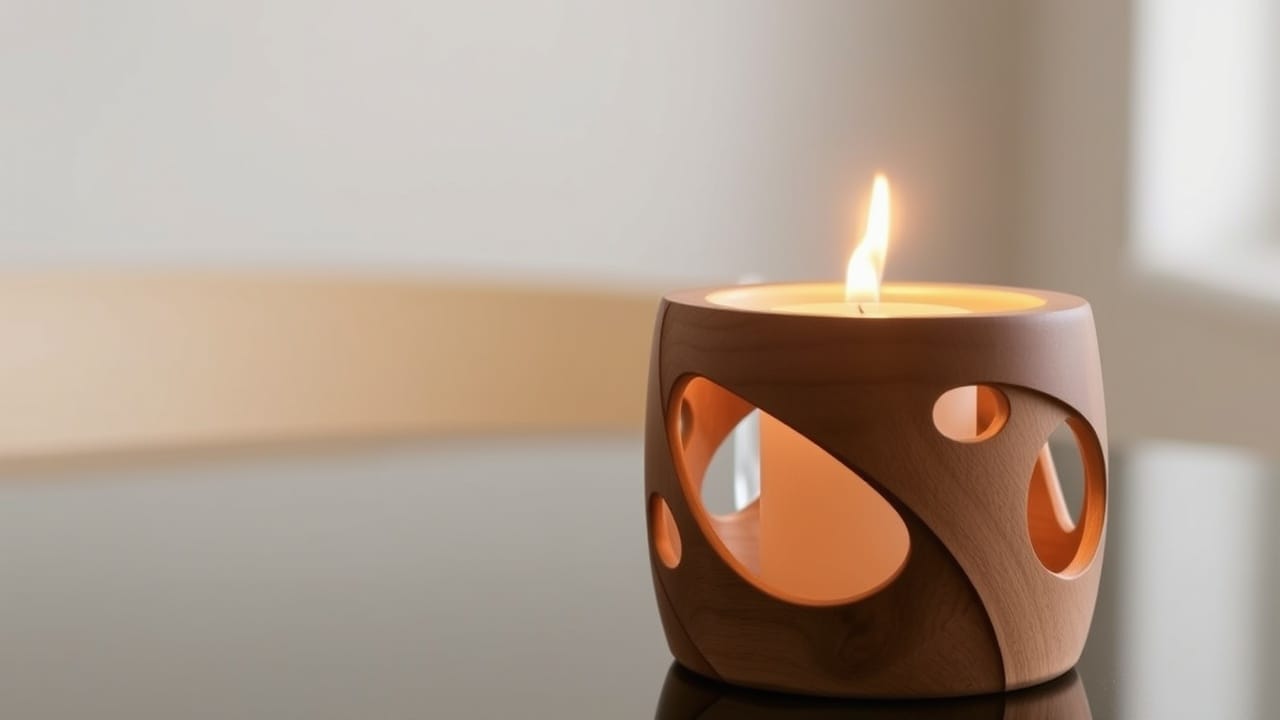 wooden candle holders