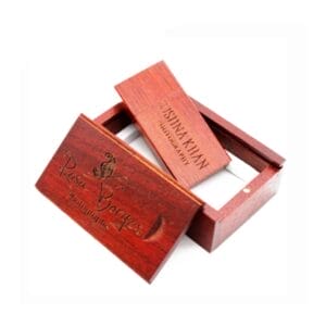Wooden USB drive and box set with engraved logos. Perfect for photographers or personalized gifts.