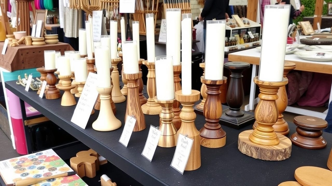 wooden candle holders