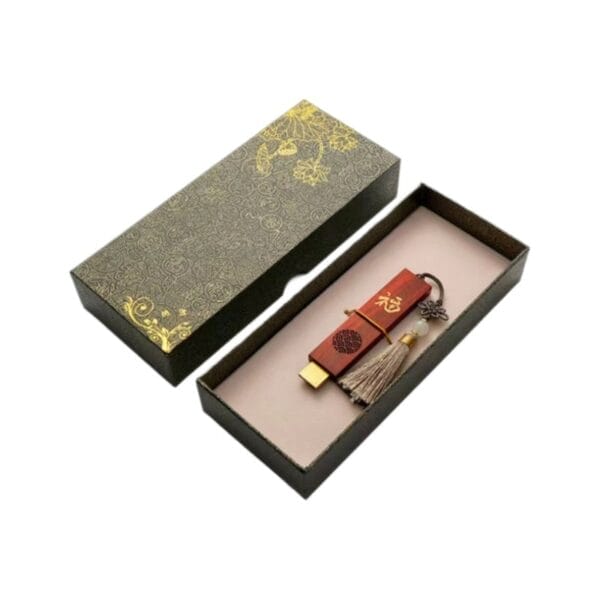 Personalized Wood USB Drive in gift box, logo engraved, custom flash drive