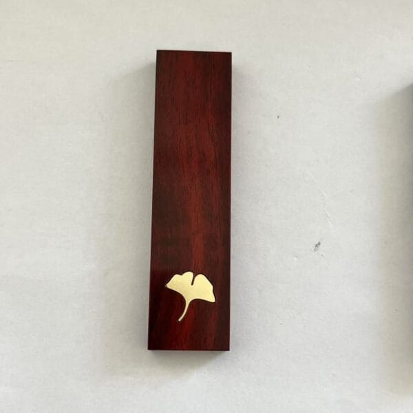 Personalized Wood USB Drive with engraved ginkgo leaf. Custom wooden flash drive.