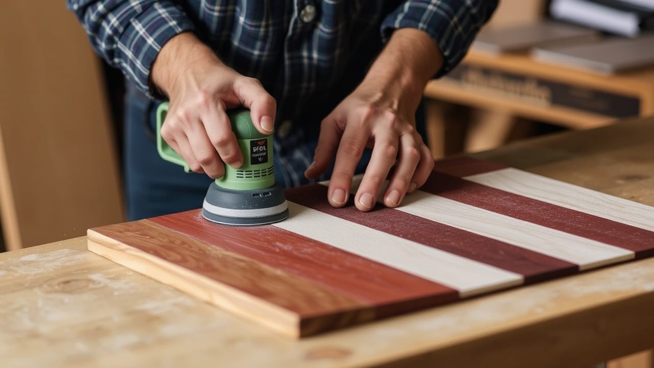 how to make a waving wood American flag