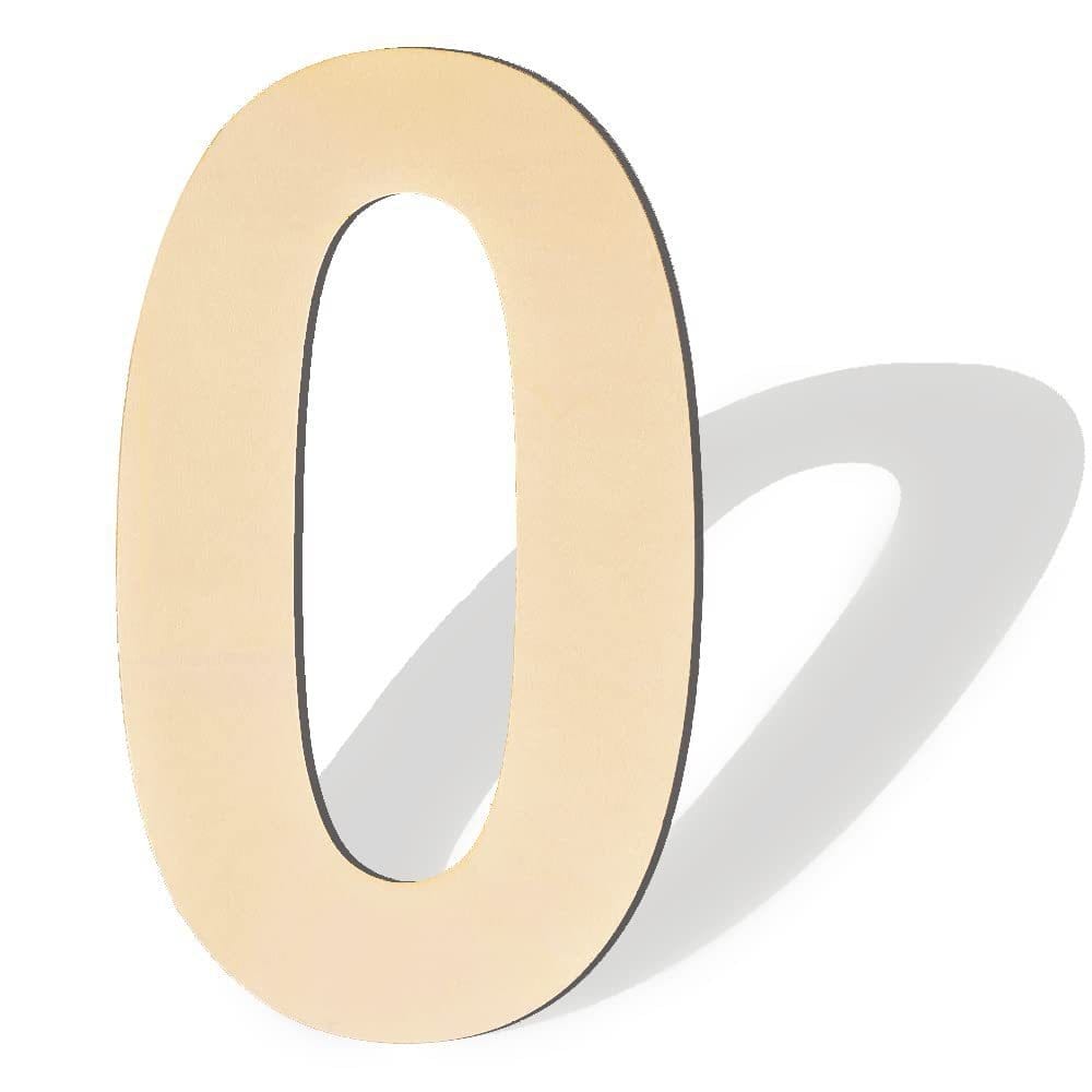 Wooden number zero, unfinished craft supply for DIY projects and home decor.