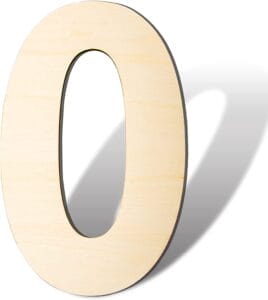 Wooden number 0, unfinished craft supply for DIY projects and home decor