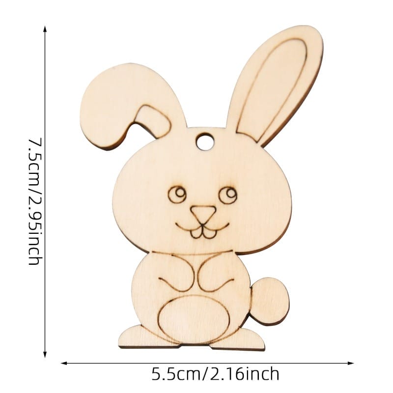 Wooden Easter Cutouts for DIY: Bunny craft for Easter decorations, wholesale available.