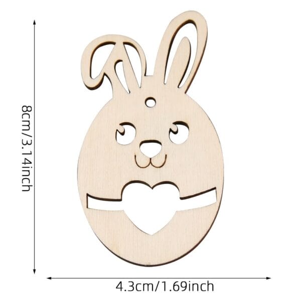 Wooden Easter bunny cutout for DIY crafts. Wholesale Easter wood crafts available.
