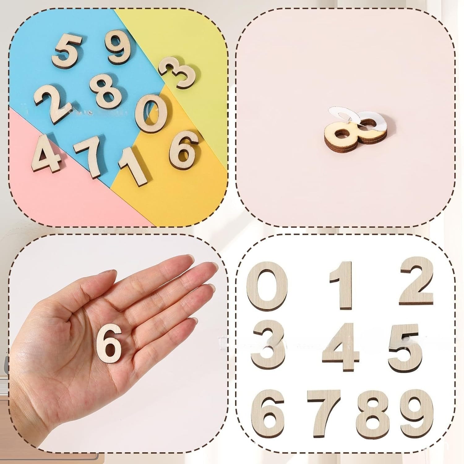 Bulk Wooden Numbers Craft Set: Custom wood numbers for nursery decor & DIY painting projects (2x3 cm)