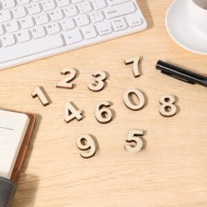 Bulk Wooden Numbers Craft Set: Wood numbers for nursery, DIY painting, and crafts (2x3 cm)