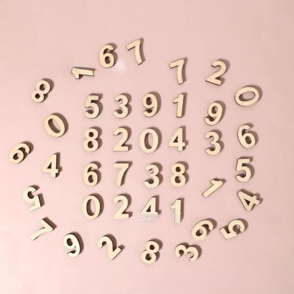 Bulk Wooden Numbers Craft Set (2x3 cm): Unfinished wood numbers for nursery decor, DIY painting, and crafts.