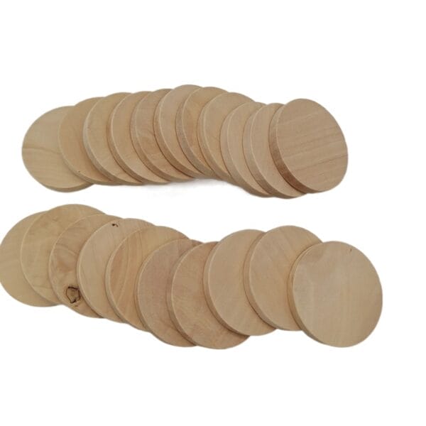 Unfinished wood circles for crafts, DIY projects, or painting