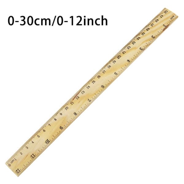 AUTO-DRAFT wooden ruler: 30 cm / 12 inch measuring tool with clear markings.