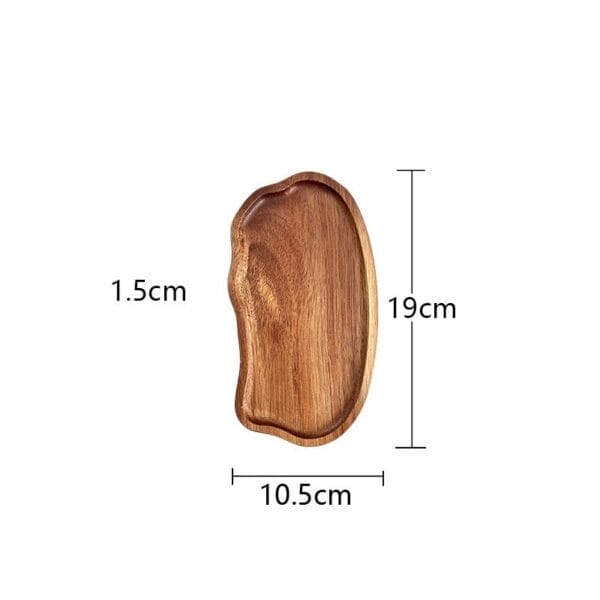 Cloud-shaped acacia wood tray (19x10.5cm). Wholesale acacia wood trays for home serving.