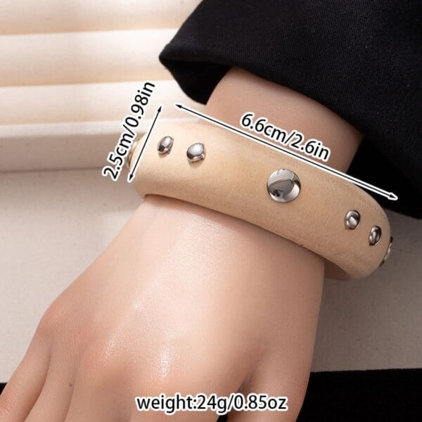 Black Wooden Bangle Cuff: Wide studded wooden bracelet from Wooden Bangles Suppliers