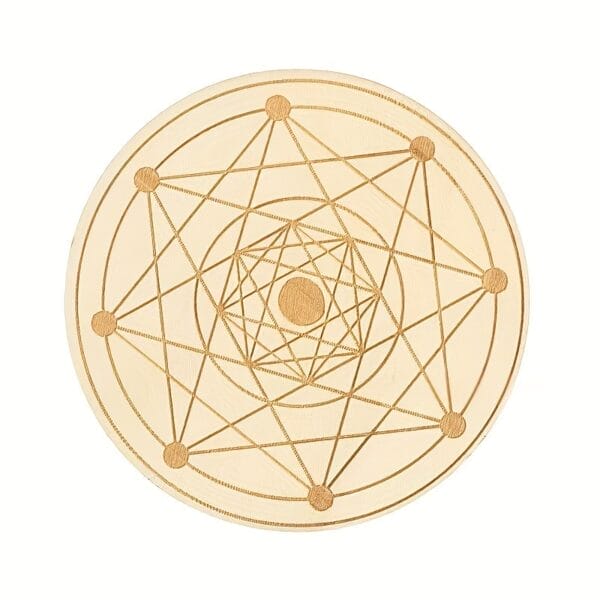 Engraved Coasters: Geometric laser-cut wooden coaster. Supplier of custom engraved coasters.